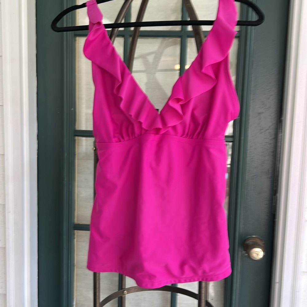 Women's Pink Ruffled Swimsuit - Picture 3 of 6